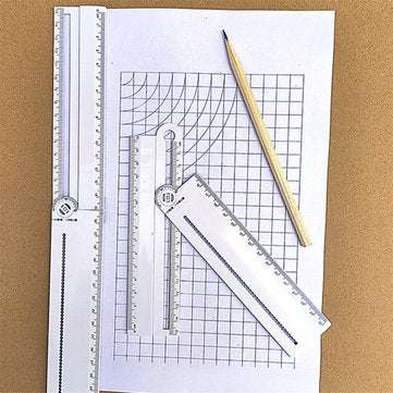 Multifunctional Angle Gauge Adjustable DIY Angle Ruler Protractor Math Geometry Drawing Ruler