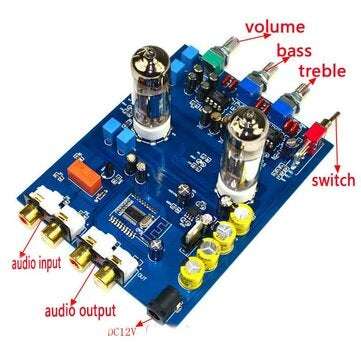 QCC3008 DC12V 2A Home Audio Tube Amplifier Fever HIFI Preamp 6J5 Bile Preamp Bluetooth 4.2 5.0 Tone