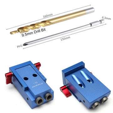 Mini Pocket Hole Jig Kit Woodwork Guide with Drill Bits Woodworking Tool
