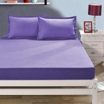 KC-XY168 Bed Sheet Soft Fitted Sheet Breathable Elasti... (BED SIZE: QUEENSIZE | COLOR.: DARKPURPLE)
