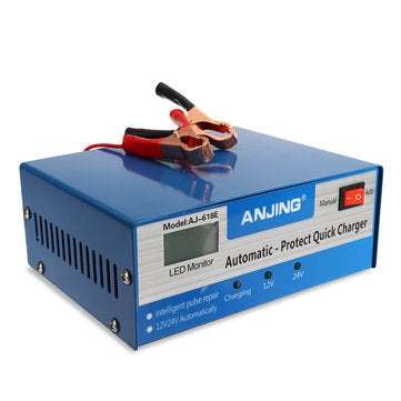 LCD 12V/24V Intelligent Automatic Battery Charger Pure Copper Charger Pulse Repair Type Maintainer f