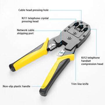Handskit Network Cable Pliers Screwdriver Wire Stripper Tool Set with Cable Tester Spring Clamp Plie