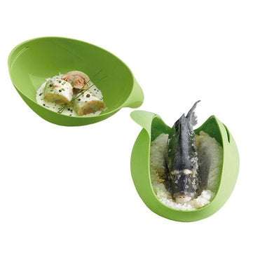 Honana BX 121 Silicone Steamed Fish Bowl Steamer Microwave Steaming  Roast Food  Oven Fish Kettle Po