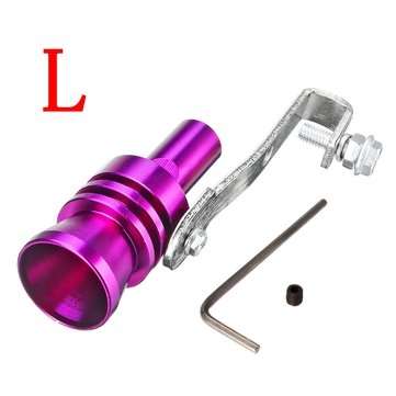 Purple Aluminum Turbo Sound Whistle Exhaust Muffler Simulator Pipe Blow-Off Valve S/M/L/XL (SIZE: L)