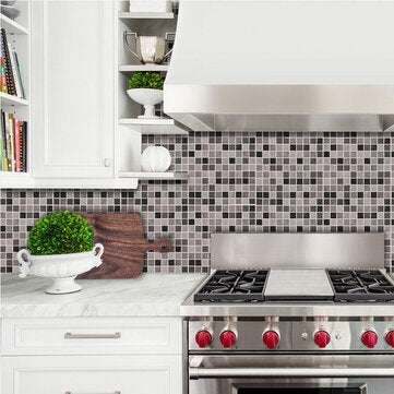 Kitchen Wall Decal Grid Self Adhesive Wall Sticker Home Decoration Wallpaper Creative Balcony Mural