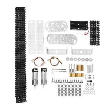 Mini T100 9V Aluminum Alloy Silver Smart Crawler Chassis Car Kit 5KG Max Load with Motors