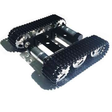 Mini T100 9V Aluminum Alloy Silver Smart Crawler Chassis Car Kit 5KG Max Load with Motors