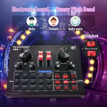 LEORY V8X Pro Karaoke KTV Professional Recording Live Bluetooth Sound Card