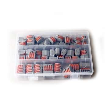 HORD 60Pcs 2/3/5 Holes Fast Terminal Block Wire Connector with Plastic Box