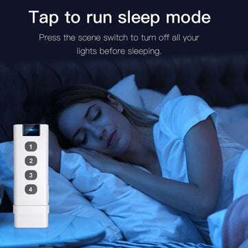 Moeshouse ZB Smart Home Wireless Scene Switch 4 Gang Remote Portable Tuya ZB Hub Required No Limit t