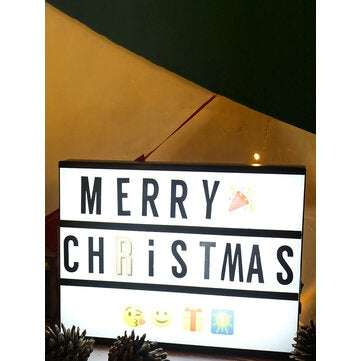LED Creative Lamp with 96PCS Letter Message Cards DIY Combinatio... (TYPE: BLACK1LIGHTBOXBLACKCARDS)