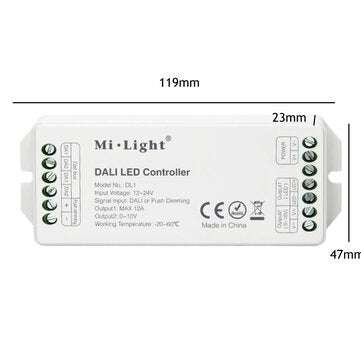 MiBOXER DL1 DALI LED Dimmer Controller Single Channel Max 12A Dimming Signal/Push Dimming for Strip