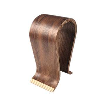 Omega Shape Wood Headphone Holder Earphone Stand Hanger Bracket Desk Display She... (COLOR.: WALNUT)