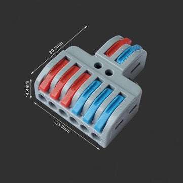 LT-623 Wire Connector 2 In 6 Out Wire Splitter Terminal Block Compact Wiring Cable Connector Push-in