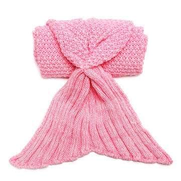 Honana WX-29 3 Size Yarn Knitting Mermaid Tail Blankets Fibers Wa... (SIZE: 80X180CM | COLOR.: PINK)