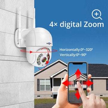 Hiseeu 3MP WiFi IP PTZ 1536p Dome ONVIF High Speed Security DSD Waterproof SD Card IP Camera Wireles