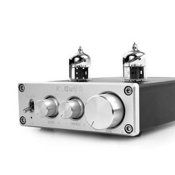 KGUSS T3 6J1 Treble Bass Adjustment Preamp Tube Vacuum Amplifier P... (ADAPTOR: AU | COLOR1: SILVER)