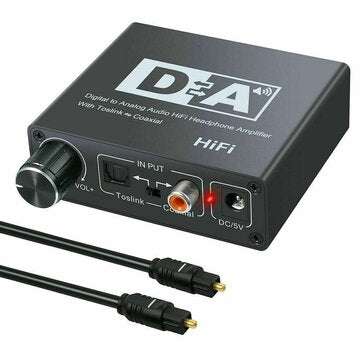HIFI DAC Amp Digital To Analog Audio Converter Decoder 3.5mm AUX RCA Amplifier Adapter Toslink Optic