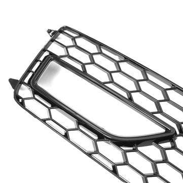 Golssy Black Front Fog Light Bumper Grille Grill For A4 B8.5 S-line S4 2013-2015
