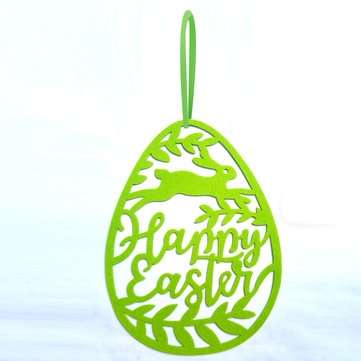 Hanging Ornament Easter Eggs Bunny Pendant Egg Shape Gifts Wall Door Decorations (COLOR.: GREEN)