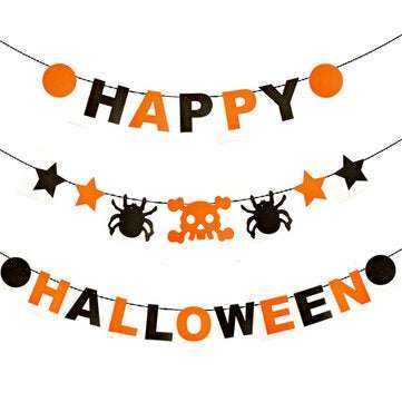 Happy Halloween Decoration Props Hanging Letter Bat Balloon Spiders Pumpkin
