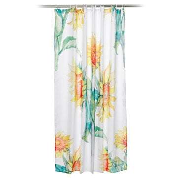 Non Slip Sunflower Pattern Toilet Cover Mat Polyester Fabric Showe... (MAT PACKAGE: 1*SHOWERCURTAIN)