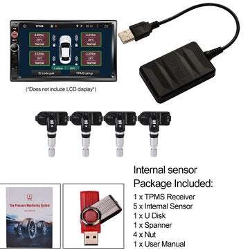 Internal/External Tyre Pressure Monitoring Sensor USB TPMS For Android TPMS for ... (TYPE: INTERNAL)