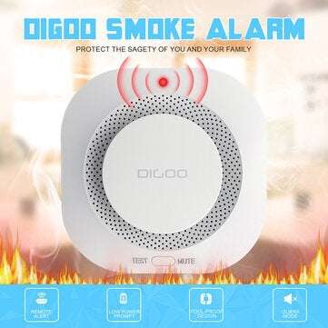 Fire Alarm Detector Independent Photoelectric Smoke Sensor Remote Alert Work with HOSA HAMA