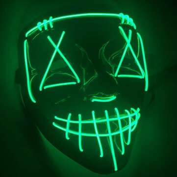 Halloween LED Mask Scary Ghost Festival Cold Light Mask Full Face Mask (COLOR.: GREEN)