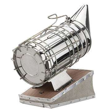 Galvanized Sheet Bee Hive Smoker with Heat Shield Beekeeping Equipment