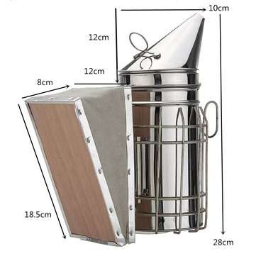 Galvanized Sheet Bee Hive Smoker with Heat Shield Beekeeping Equipment