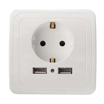 Excellway KI09 5V 2A Dual USB Port Wall Charger Adapter EU Plug Sockets Power Outlet
