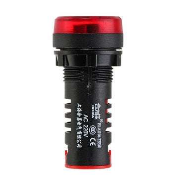 Machifit AD16-22SM AC 220V 22mm Indicator Light Signal Lamp Flash Buzzer Red