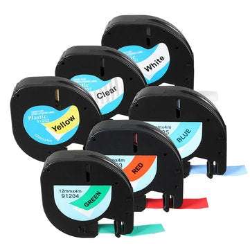 LT 91201/91200/12267 Label Tape Compatible For Dymo LetraTag 12mmx4m Cassette (COLOR.: TRANSPARENT)