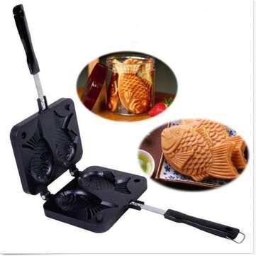 Non-stick Taiyaki Fish Shaped Waffle Frying Pan Maker Home Food Cooking Baking Mold Waffle Maker