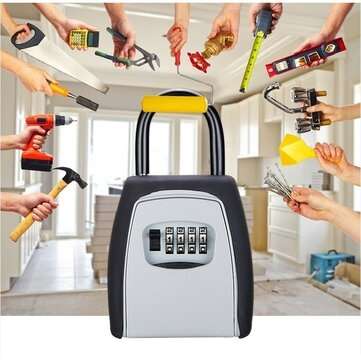 Keys Storage Box Key Storage Lock Box Safe Box Use Password Lock Alloy Material Keys Hook Security O