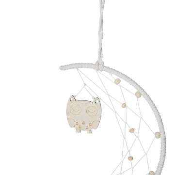 Handmade Crochet Lace Tapestry Moon Owl Woven Tassel Wall Decoration Decor Hanging Tapestry Home Wed