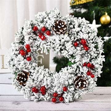 Gangzhilian Christmas Wreath Chirstmas Home Decoration Wreath Creative Mutiple... (SHAPE: WHITESNOW)