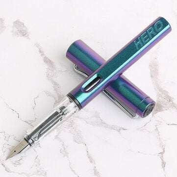 Hero 359 Fountain Pen 0.38mm EF Nib Calligraphy Correction Writi... (SIZE 3: 0.38MM | COLOR.: GREEN)