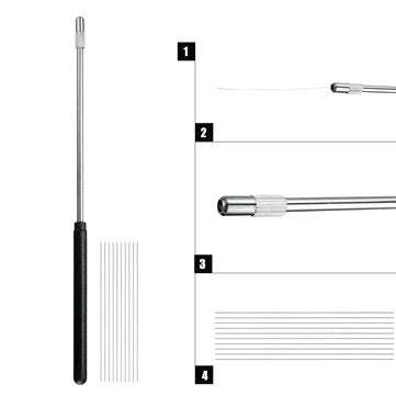 Microbiology Inoculation Inoculating Rod Handle Loop with 10 Nichrome Wire Needle