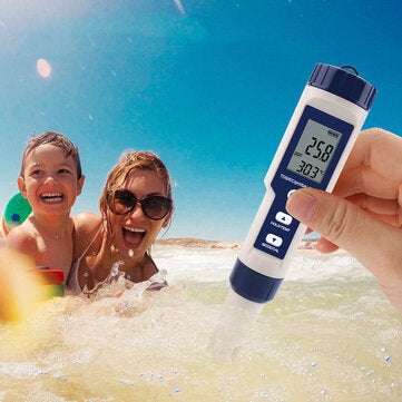 EZ-9909A 5 in 1 TDS/EC/PH/Salinity/Temperature Meter Digital Water Quality Monitor Tester for Pools,