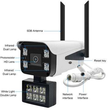 GUUDGO 10LED 1080P Wireless Security IP Camera WiFi Camera Night Vision Full Color Outdoor IP66 Wate