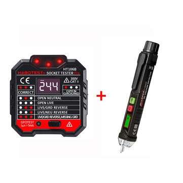 HT106B US Plug Socket Outlet Tester Circuit Polarity Voltage Detector Wall Plug Breaker Finder RCD T