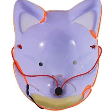 Ghost Blade Japanese Style Animation Dance Mask Halloween Cool Light Line Fox Face EL Mask