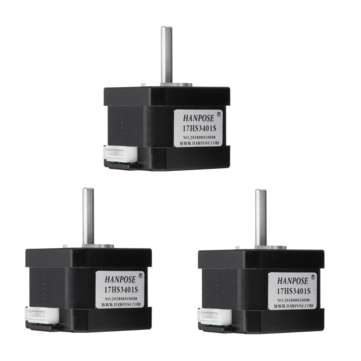 HANPOSE 3pcs 17HS3401-S 34mm Nema 17 Stepper Motor 42 Motor 42BYGH 1.3A 28N.cm 4-lead for CNC Laser