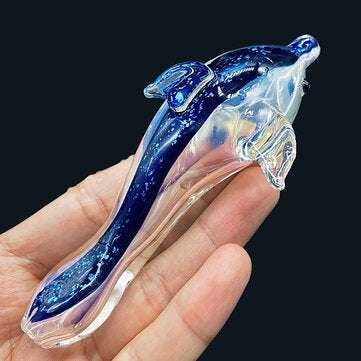 Lovely Dolphin Smoking Pipes Portable Hand Tube Tobaccos Oil Burner Glass Pipes Tools