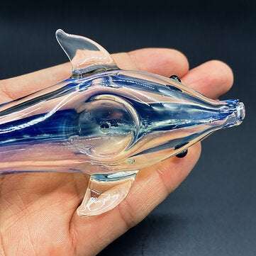 Lovely Dolphin Smoking Pipes Portable Hand Tube Tobaccos Oil Burner Glass Pipes Tools