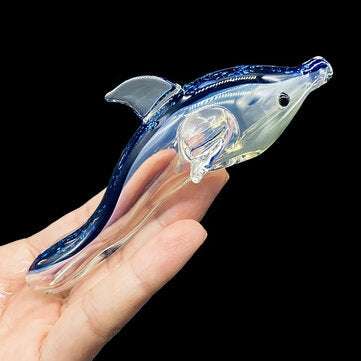 Lovely Dolphin Smoking Pipes Portable Hand Tube Tobaccos Oil Burner Glass Pipes Tools