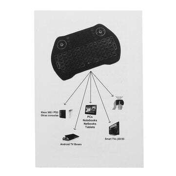 MT-10 2.4G Wireless Spanish Three Color Backlit Rechargeable Mini Keyboard Touchpad Air Mouse Airmou