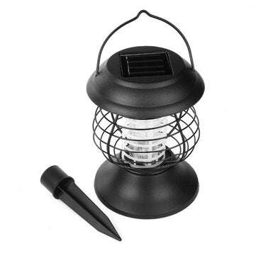 Electric Fly Zapper Mosquito Insect Killer UV LED Purple Tube Light Trap Pest Solar IP65 Working 8 H